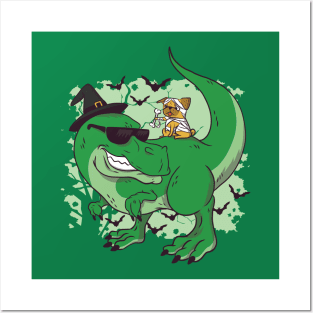 T-Rex and Pug, Trick or Treat Best Friends Posters and Art